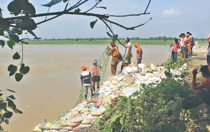 बस्ती जोगाउन जैविक तटबन्ध निर्माण