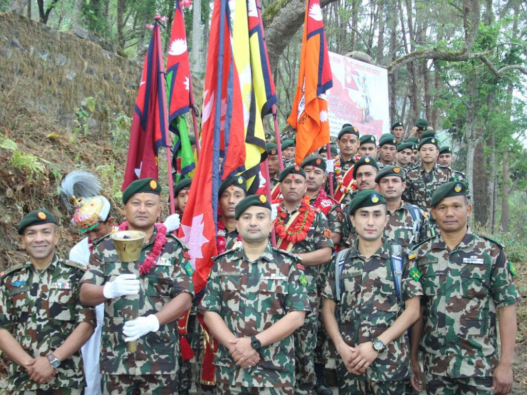 गोरखा–जितगढी पदयात्रा : सेनाको टोली पाल्पा आइपुग्यो