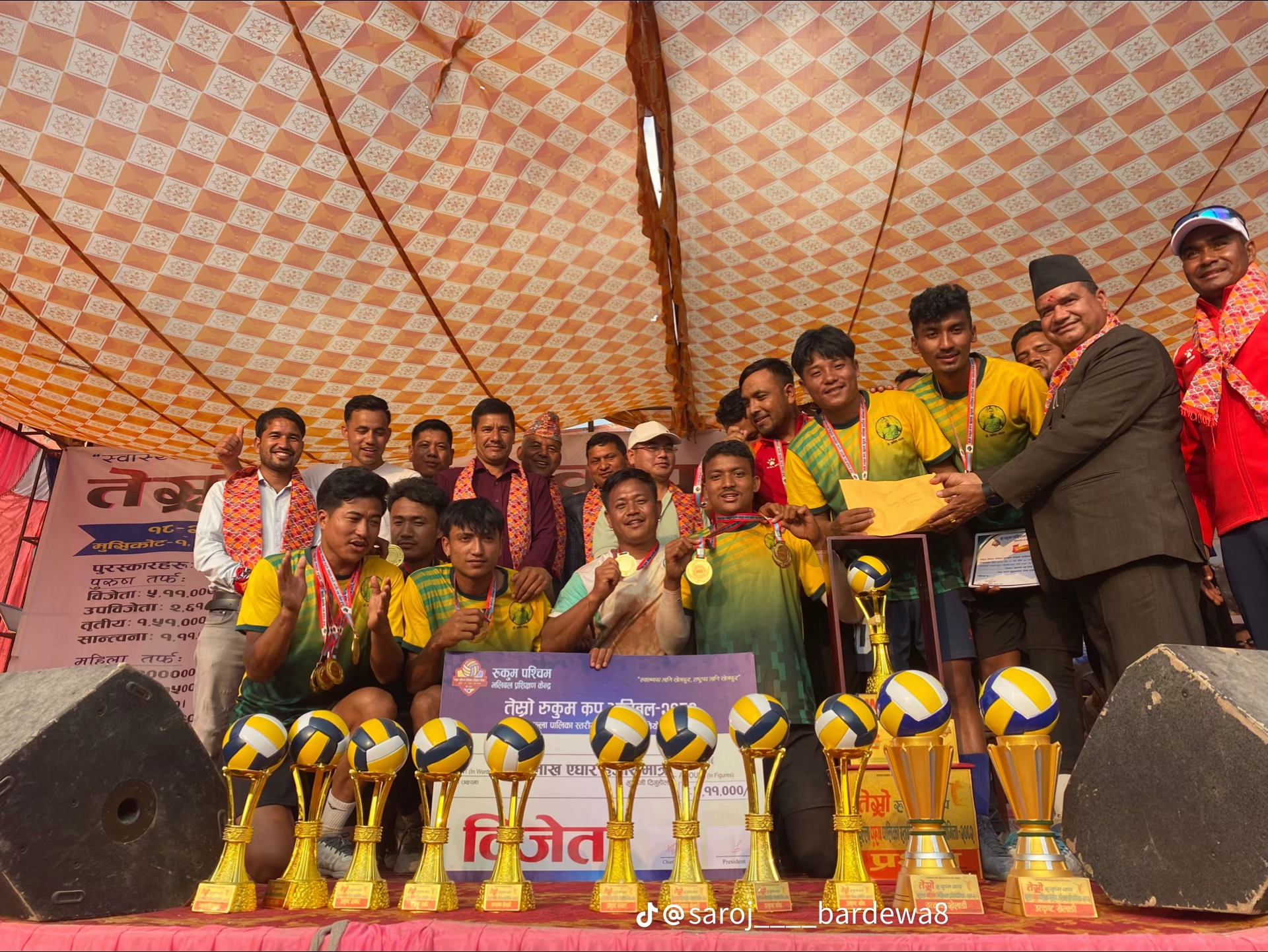 तेस्रो रुकम कप भलिबल प्रतियोगिताको उपाधि नवलपुरको बौदीकालीलाई