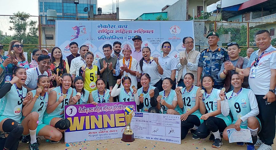नेकोस कप राष्ट्रिय महिला भलिबल प्रतियोगिताको उपाधि न्यू डायमण्ड क्लबलाई