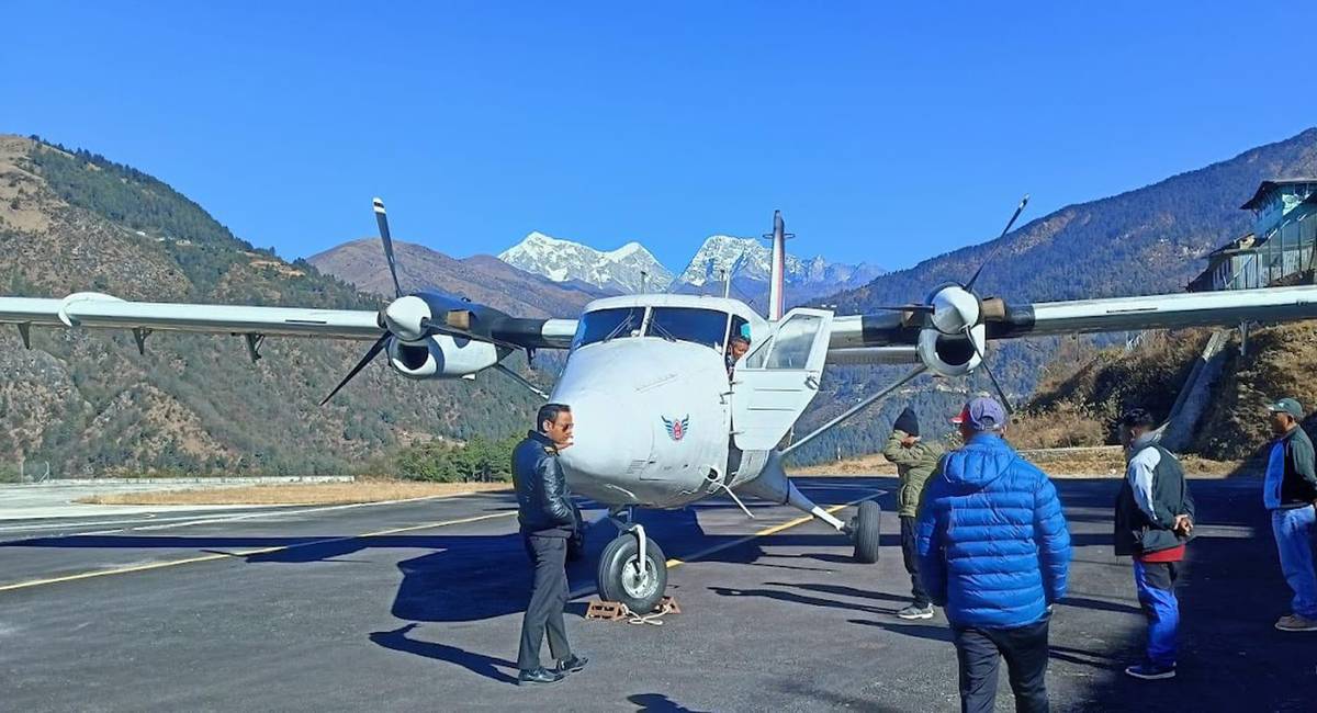 सोलुखुम्बुको फाप्लु विमानस्थलमा सत्र दिनपछि उडान,नियमित उडान तालिका कागजमै सीमित