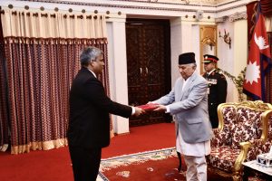 राष्ट्रपति पौडेलसमक्ष चार देशका राजदूतद्वारा ओहोदाको प्रमाणपत्र पेश
