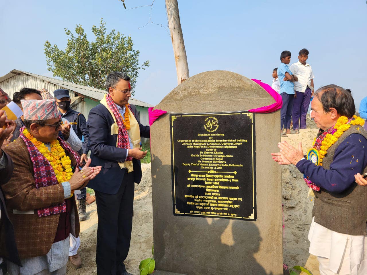 भारतद्वारा उदयपुरमा उच्च प्रभाव सामुदायिक विकास परियोजनाको शिलान्यास