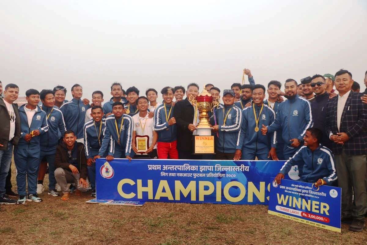 अन्तर पालिका फुटबलको उपाधि अर्जुनधारालाई