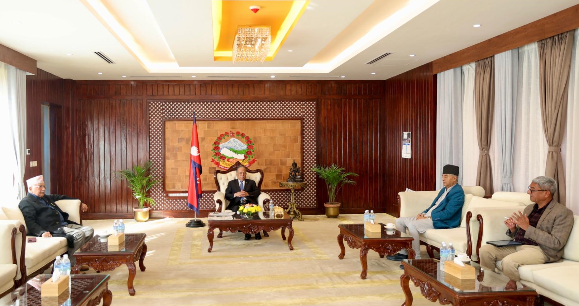 संक्रमणकालीन न्यायसम्बन्धी विषयलाई टुंगोमा पुर्‍याउन तीन दलका शीर्ष नेताबीच छलफल