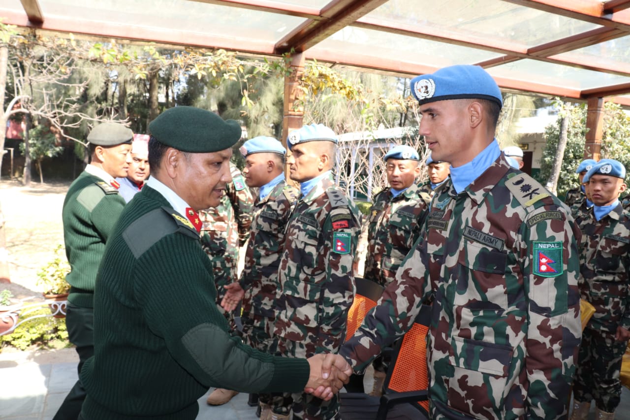 इराकमा यूएन मिसनमा तैनाथ नेपाली शान्ति सैनिकको अदलीबदली