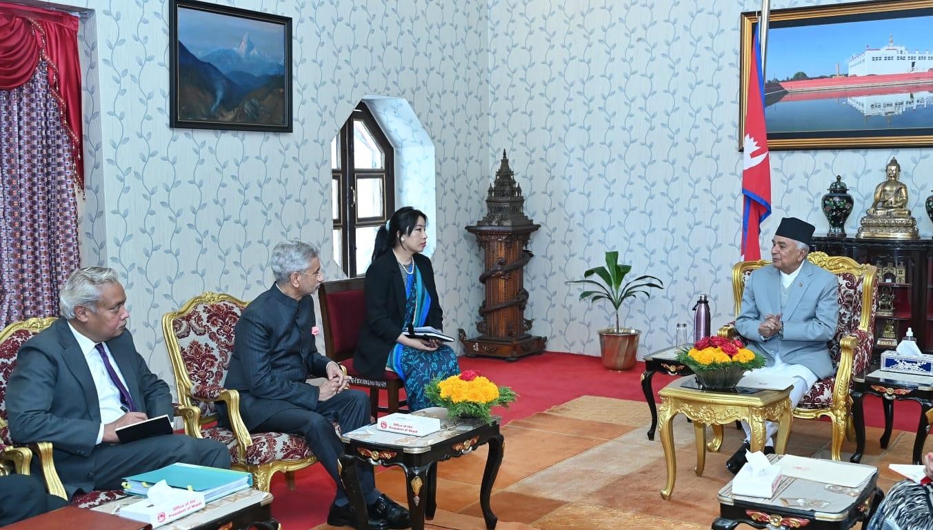 कनेक्टीभिटी र जलविद्युतको विकासमा सहकार्य गर्न जयशंकरलाई राष्ट्रपति पौडेलको आग्रह