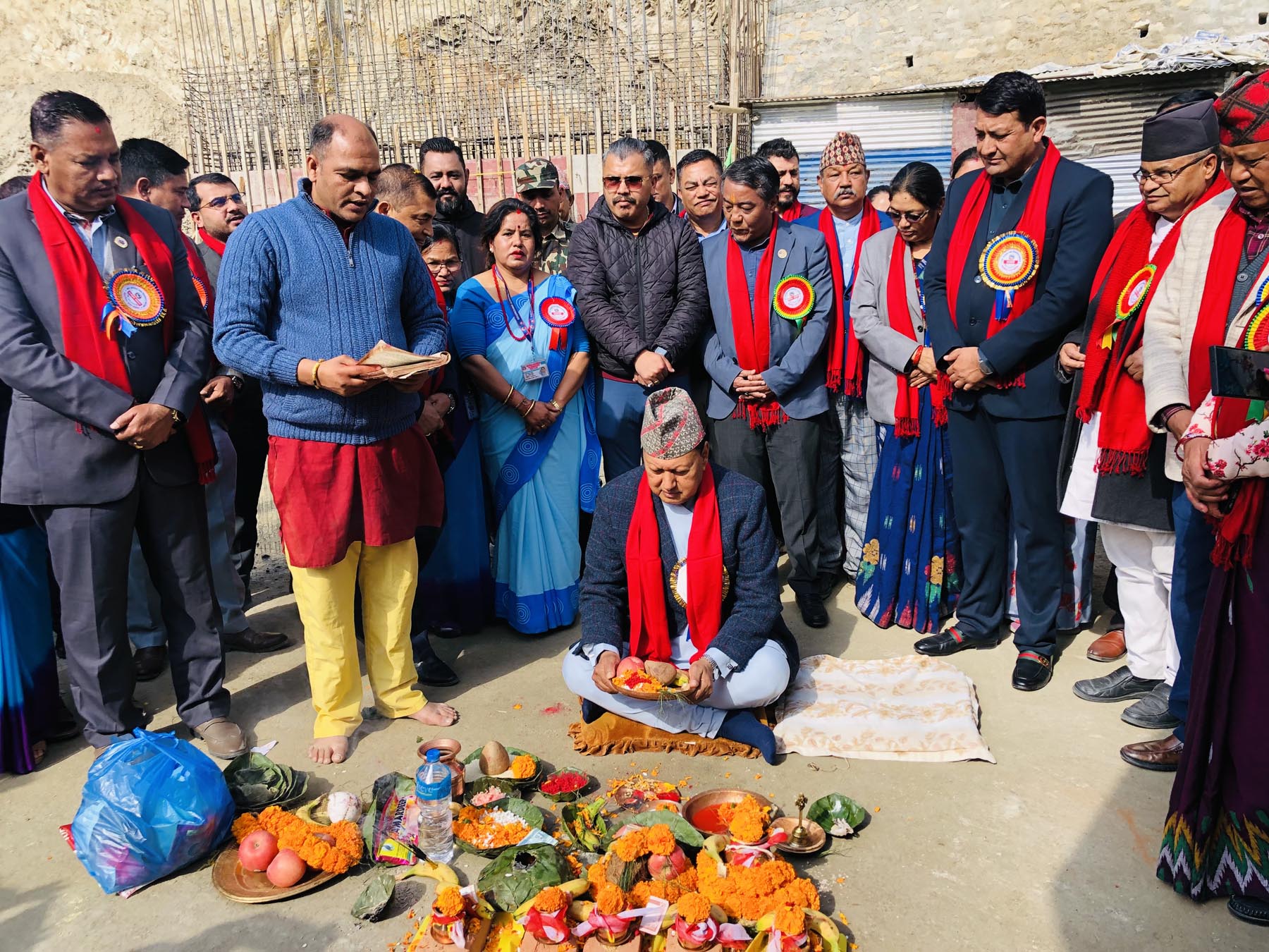 स्वास्थ्यमन्त्री बस्नेतद्वारा गोकर्णेश्वर नगर अस्पतालको शिलान्यास