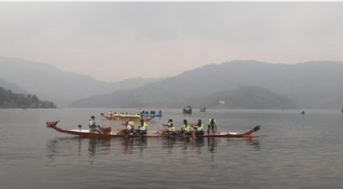 बेगनास तालमा राष्ट्रिय ड्रागन बोट रेस प्रतियोगिता सुरु