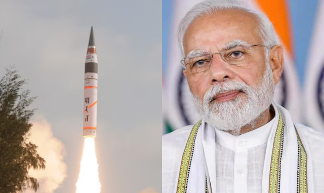 प्रधानमन्त्री मोदीद्वारा मिसन दिव्यास्त्रको प्रशंसा, अग्नि–५ मिसाइलको पहिलो उडान परीक्षण