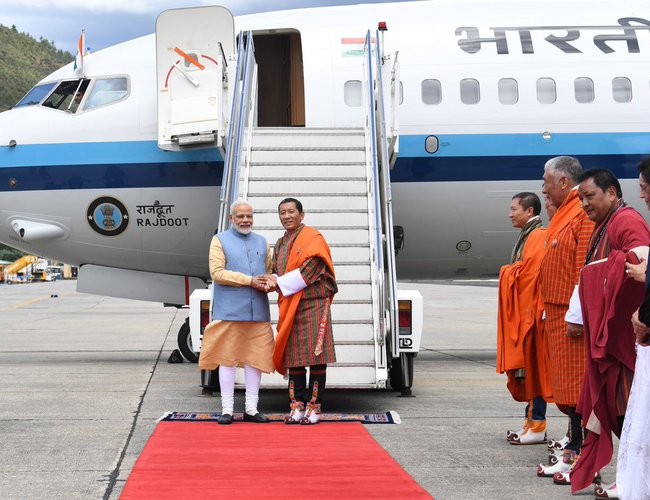 भारतीय प्रधानमन्त्री मोदी भुटान भ्रमणमा