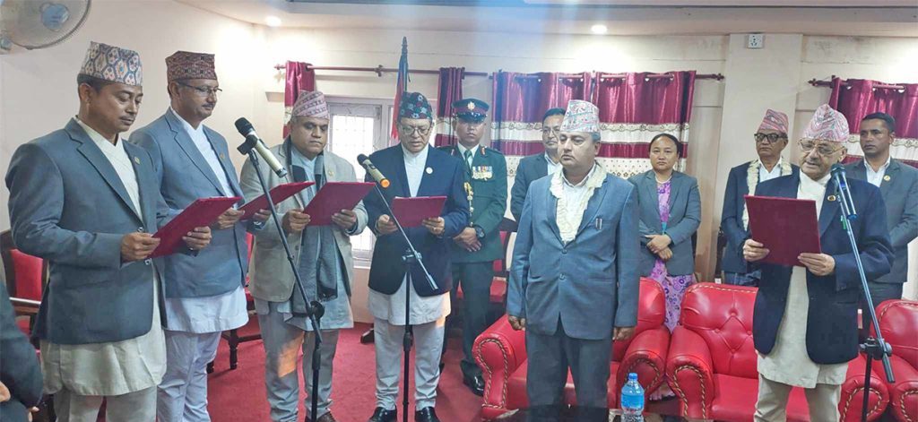 बागमतीका नवनियुक्त चार मन्त्रीद्वारा शपथ ग्रहण