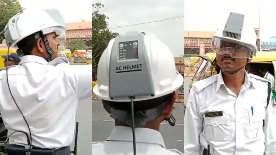 भारतीय ट्राफिक प्रहरीलाई वातानुकूलित हेल्मेट दिइने