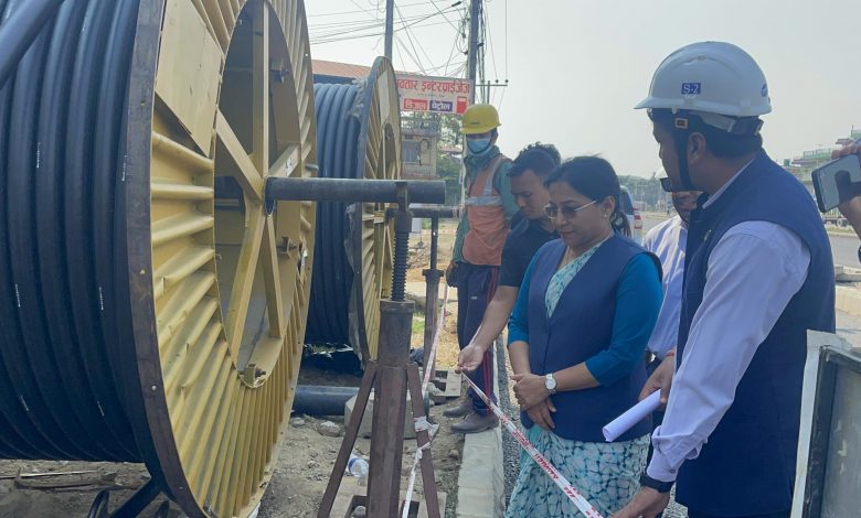 भरतपुर महानगरमा भूमिगत विद्युतीकरणको काम ५० प्रतिशत सम्पन्न