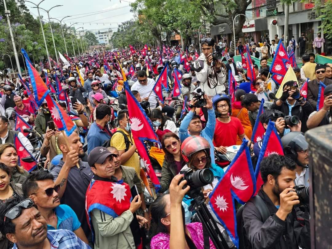 ४० बुँदे माग पूरा गर्न दबाब दिन राप्रपाद्वारा मोटरसाइकल र्‍याली