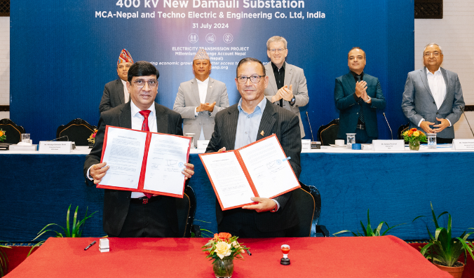 एमसिए–नेपालद्वारा तीनवटै ४०० केभी सबस्टेशनको निर्माण सम्झौता सम्पन्न