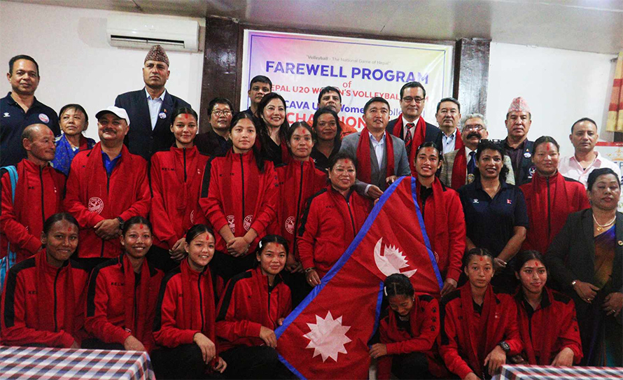 काभा यु—२० महिला भलिबल च्याम्पियनसिप खेल्न जाने टोलीको बिदाइ