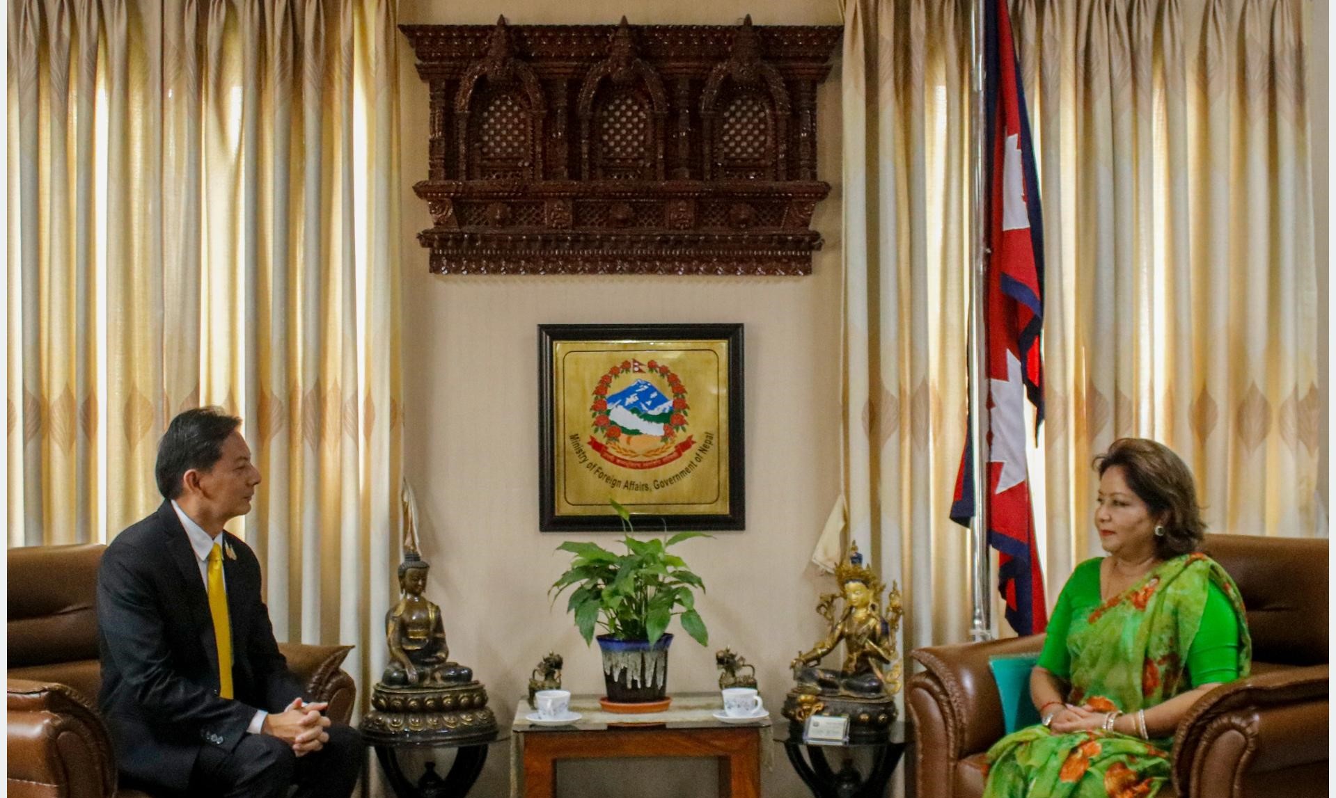 परराष्ट्रमन्त्रीसँग थाई राजदूतको शिष्टाचार भेट