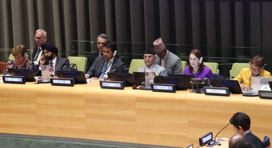 महासभाको छलफल सत्रमा प्रधानमन्त्री ओलीद्वारा अध्यक्षता