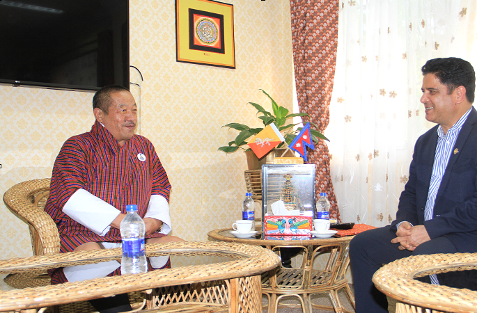 मन्त्री भण्डारी र भूटानीमन्त्री छिरिङबीच भेट