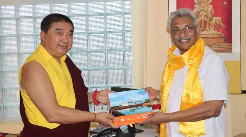 श्रीलङ्काका पूर्वराष्ट्रपति राजापाक्षद्वारा लुम्बिनी भ्रमण