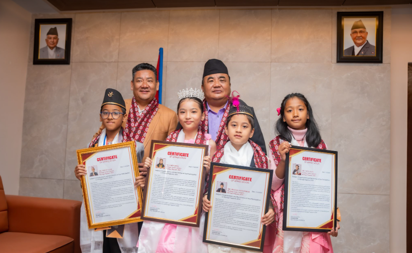 ‘नेसनल किड्स अफ द इयर’का विजेता उडे थाइल्याड, मन्त्री मानवीरले दिए शुभकामना
