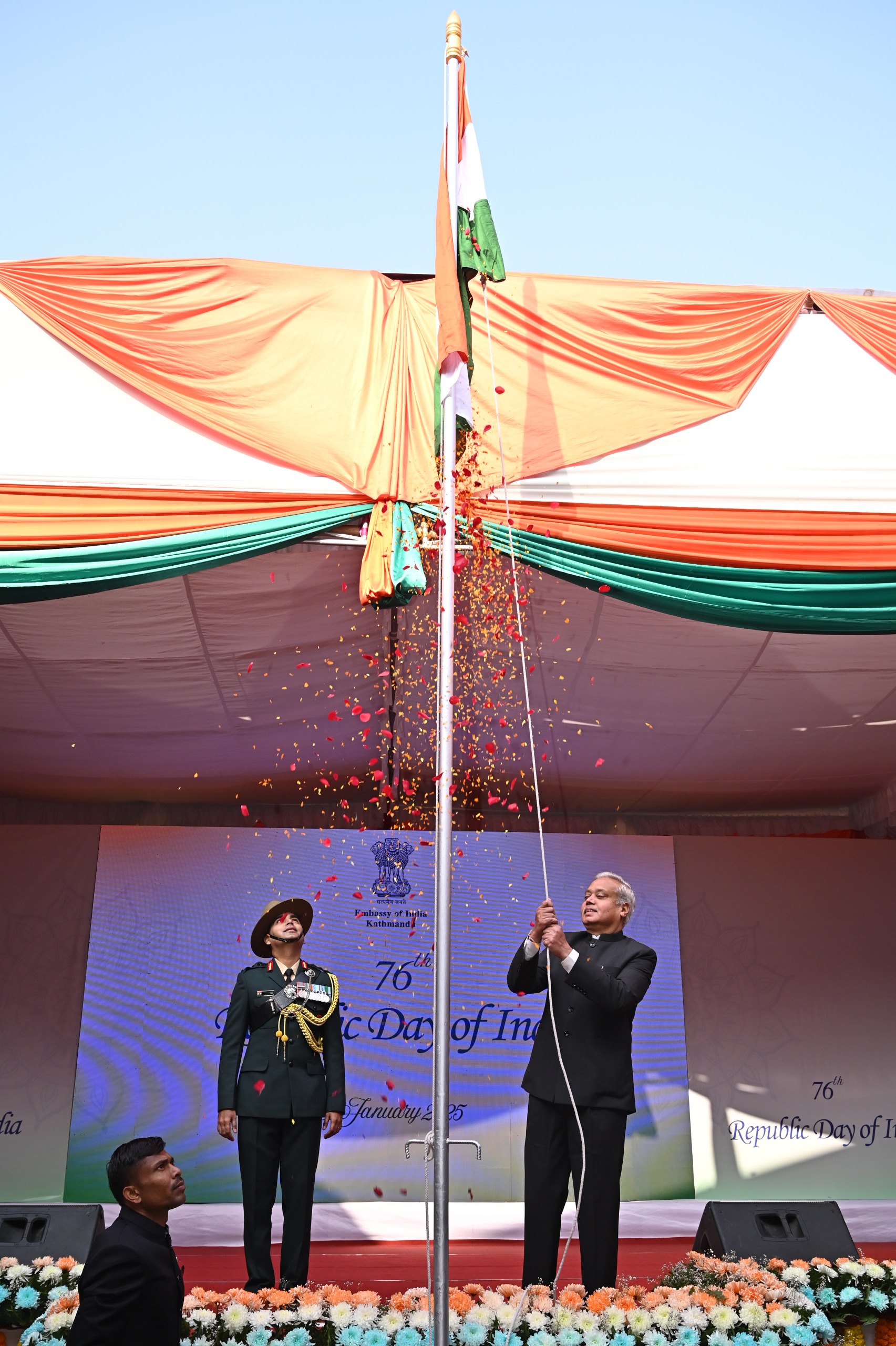विभिन्न कार्यक्रम गरी भारतीय दूतावासले मनायो ७६औँ गणतन्त्र दिवस
