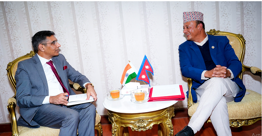 ऊर्जामन्त्री खड्कासँग भारतको विदेश मन्त्रालयका अतिरिक्त सचिवको शिष्टाचार भेट