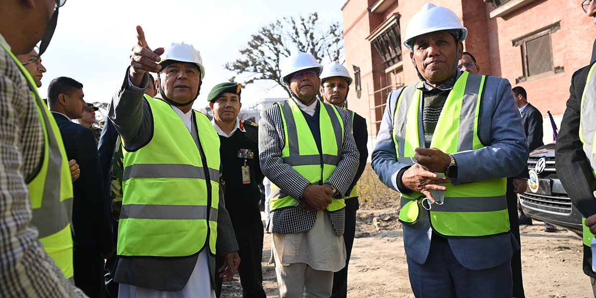 राष्ट्रपतिद्वारा निर्माणाधीन संसद् भवन अवलोकन