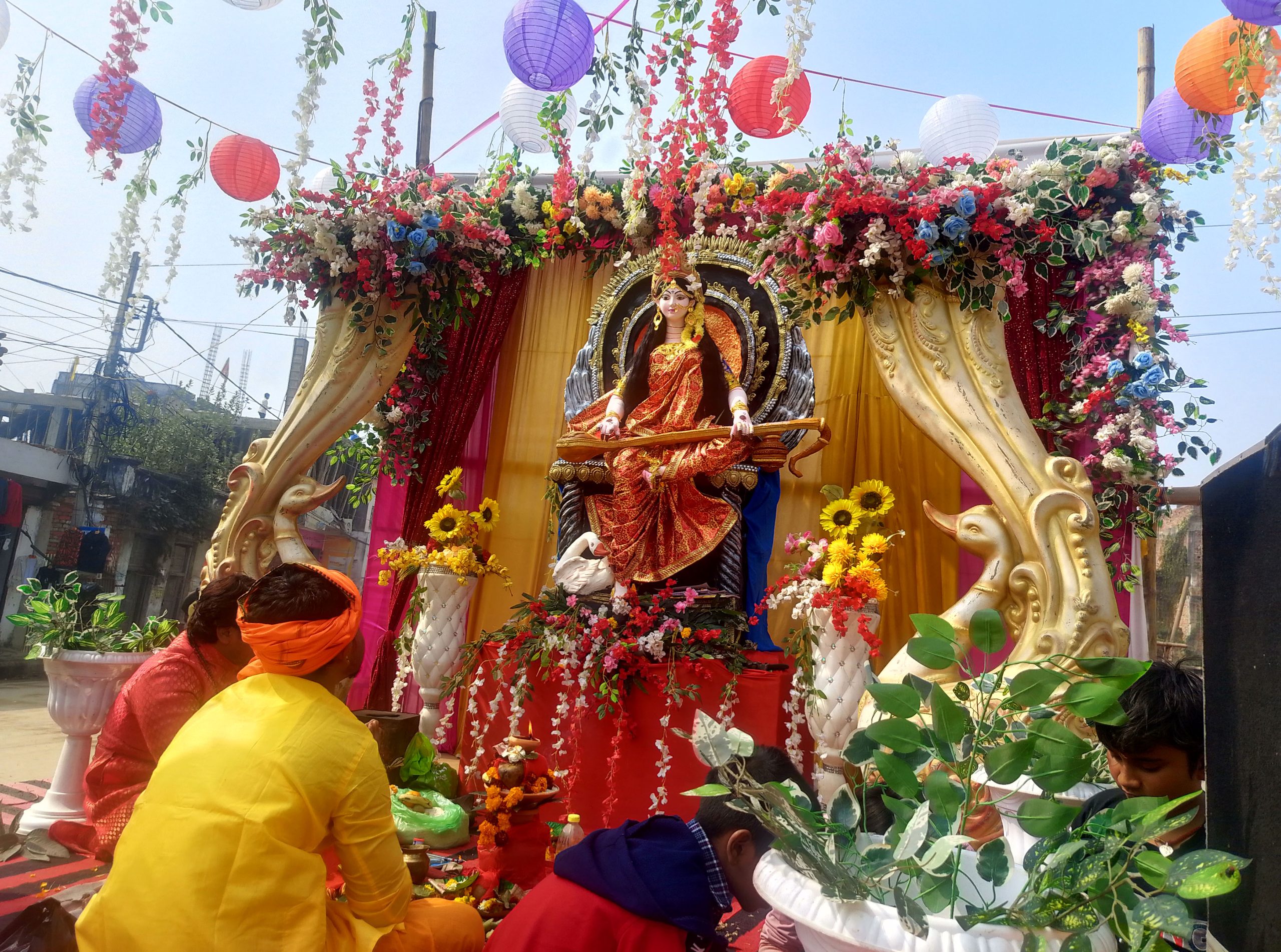 सरस्वतीको पूजा आराधना विधिपूर्वक सम्पन्न