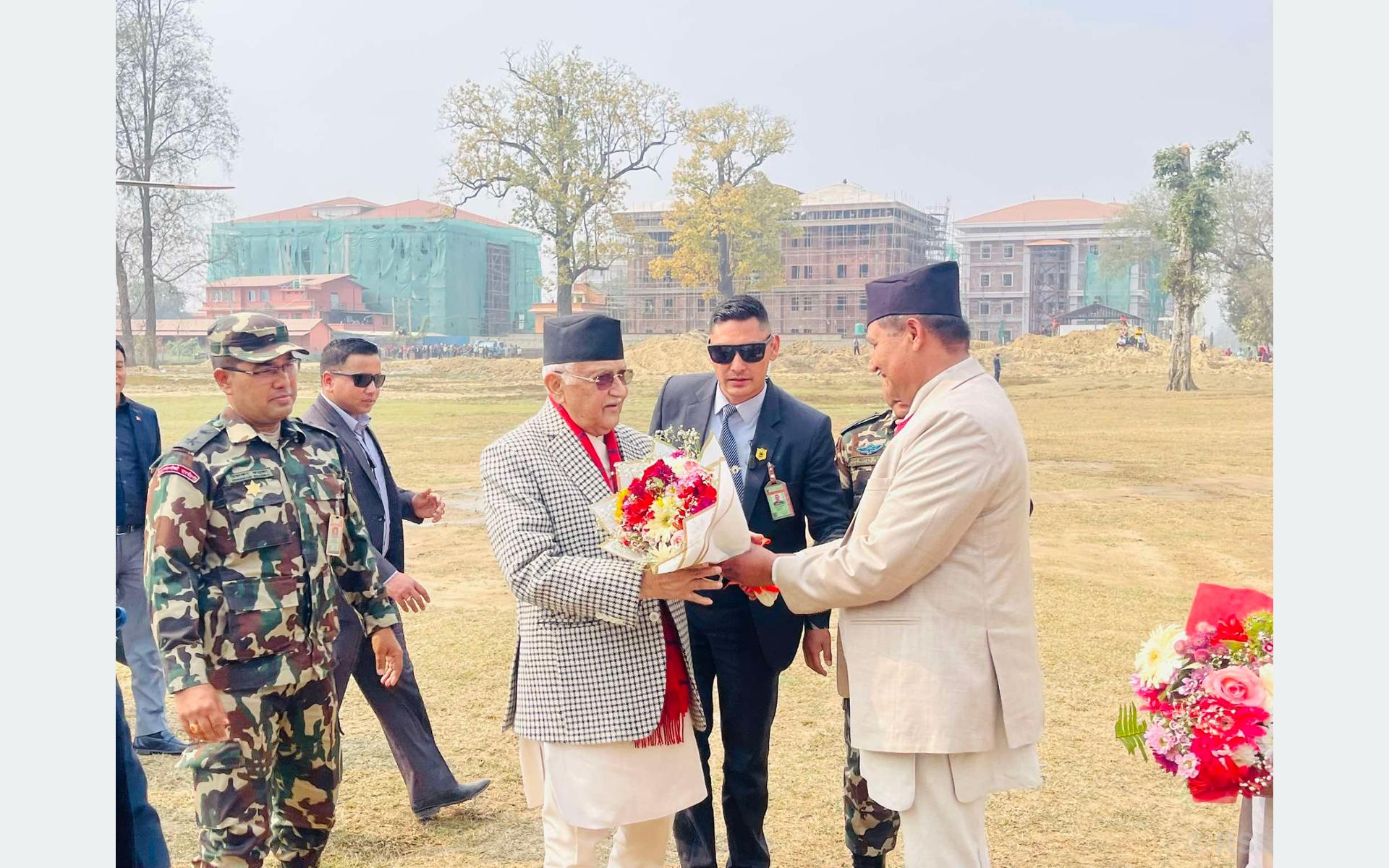 प्रदेशसभाको बैठकलाई विशेष सम्बोधन गर्न प्रधानमन्त्री ओली दाङमा