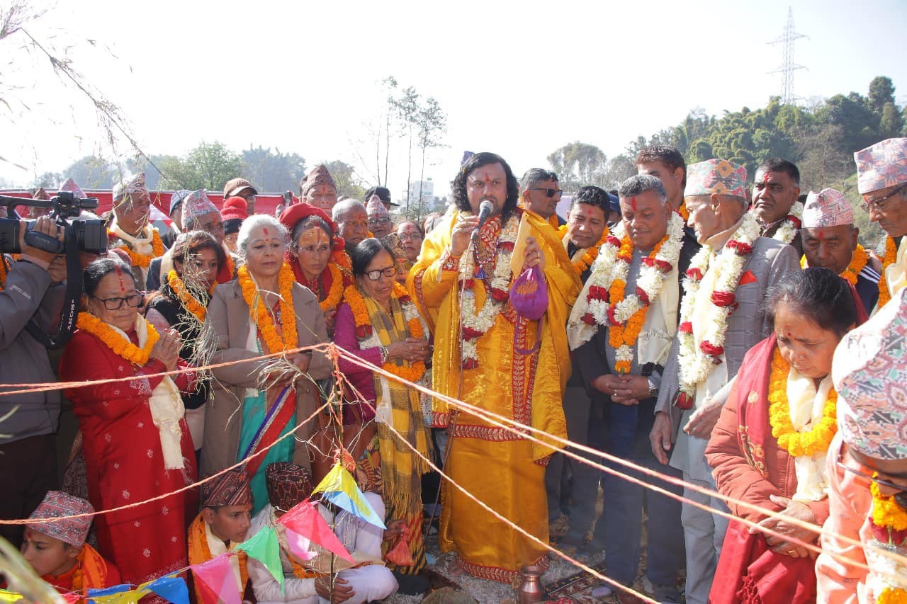 बैशाख ३ गते श्री गण्डकी कोटिहोम महायज्ञको भूमी पुजन गरिदै