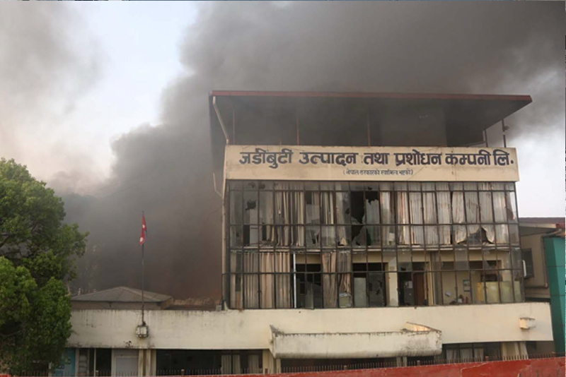 राजावादीले जलाएकाे ‘सञ्चो’ बनाउने जडीबुटी कम्पनीमा २८ करोड क्षति, कहिले बौरिन्छ?
