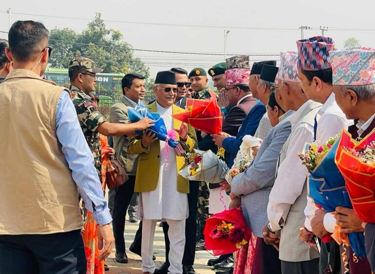 प्रधानमन्त्री ओली लुम्बिनीमा