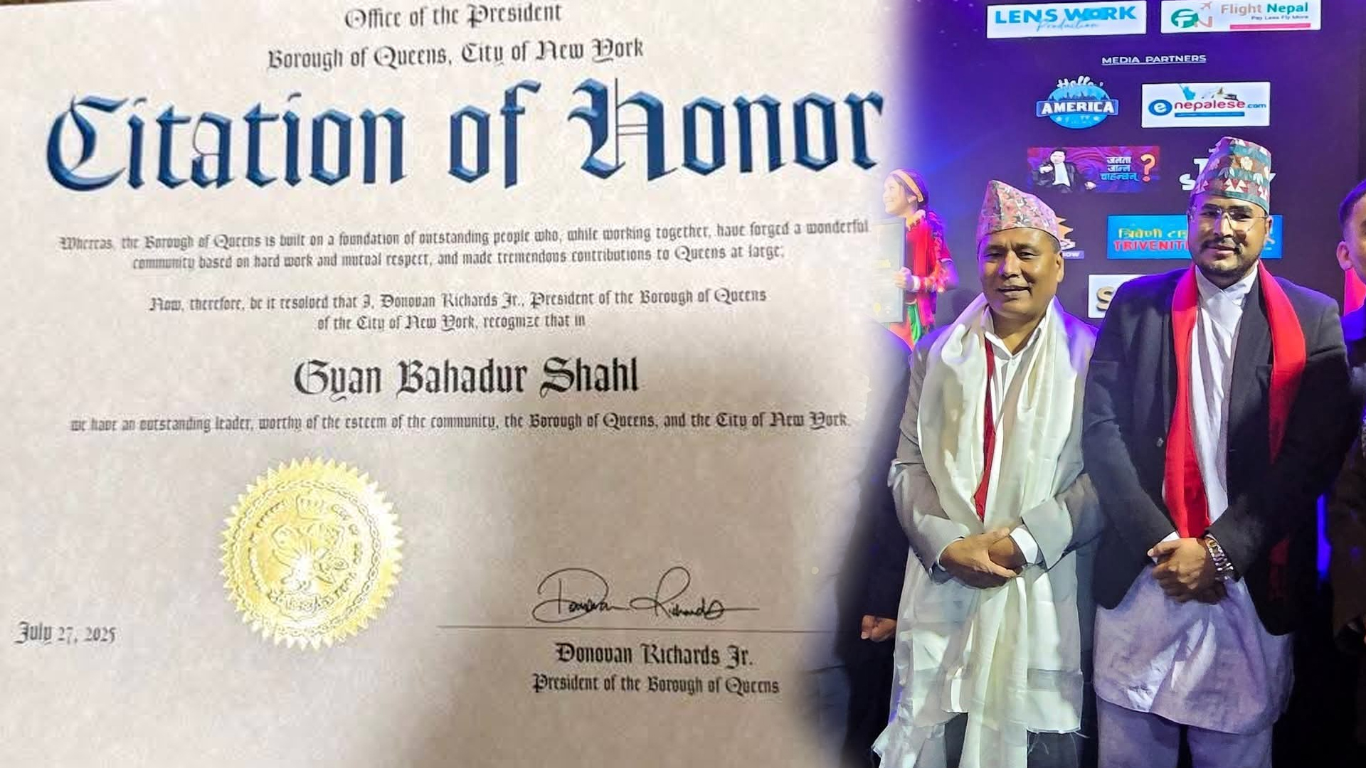 कुलमान घिसिङ र ज्ञानेन्द्र शाहीले पाए ‘ग्लोबल हिरो अवार्ड’
