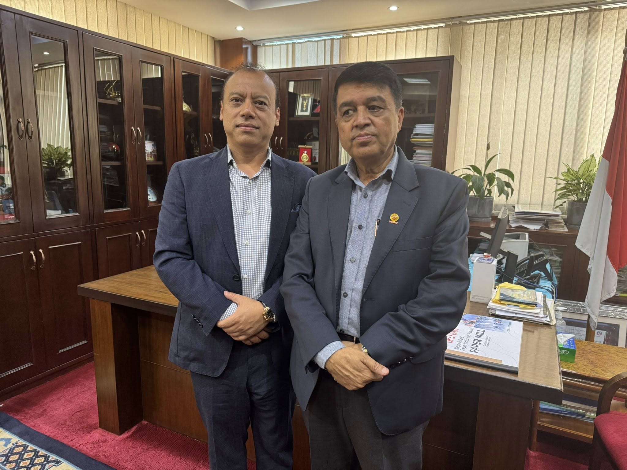 एनआरएन अध्यक्ष श्रेष्ठ र एफएनसीसीआई अध्यक्ष ढकालबीच ‘एनआरएन इन्भेस्टमेन्ट समिटबारे छलफल