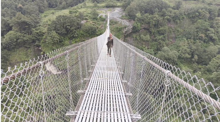 झोलुङ्गे पुल निर्माण गरेपछि यात्राअवधि छोटियो