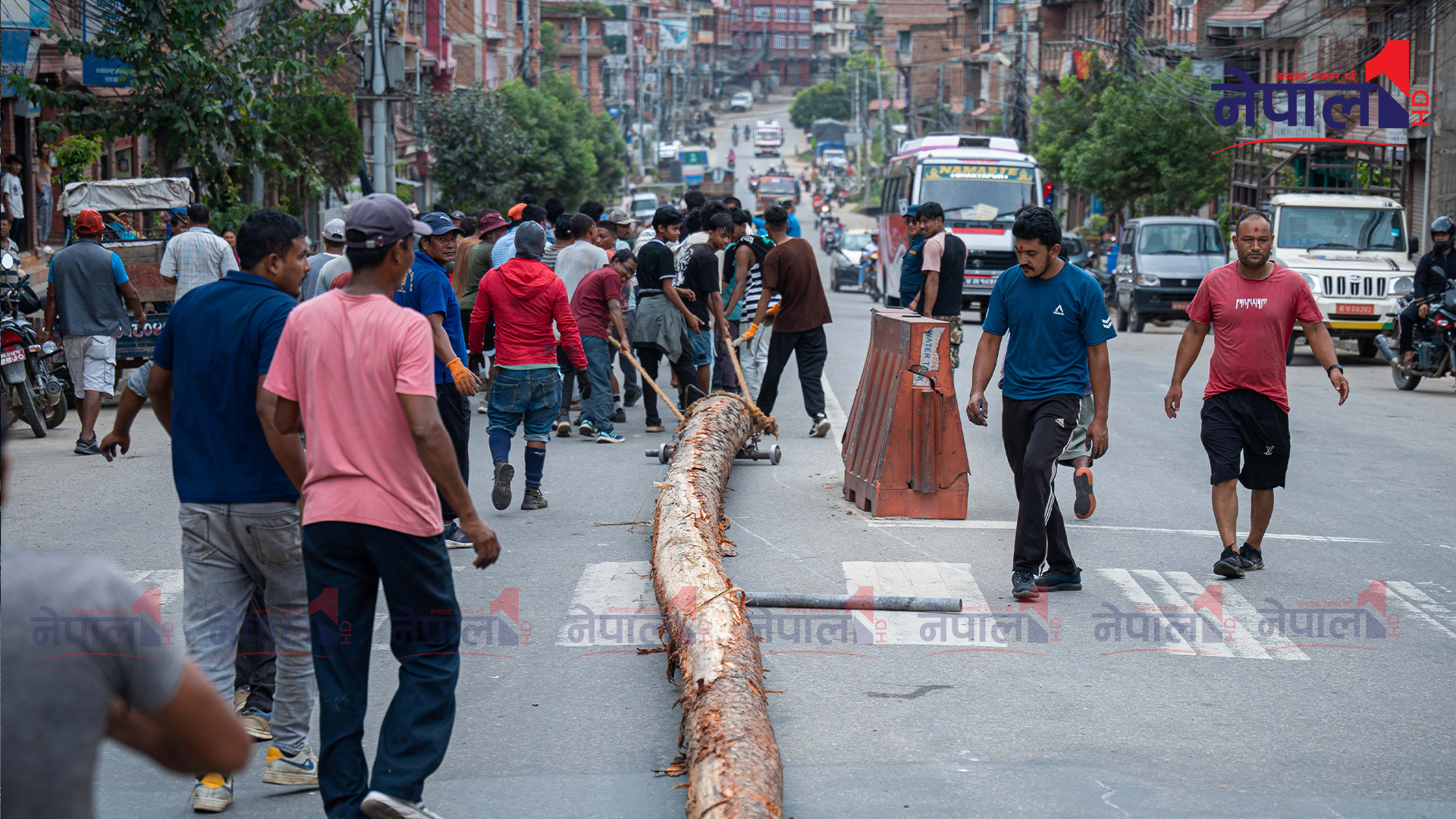 काठमाडौँ ल्याइयो यस वर्षको इन्द्रजात्राका लागि लिंगो (तस्बिरहरु)