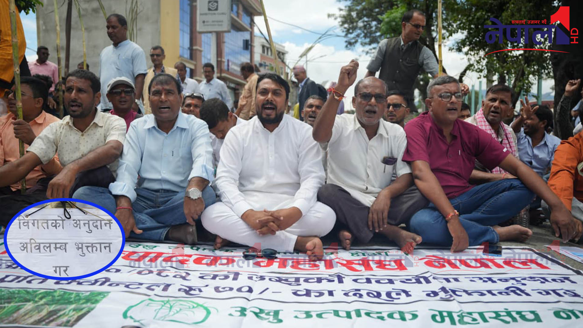 उखु किसान अनुदान माग्दै दोस्रो दिन पनि सडकमा (तस्बिरहरू)