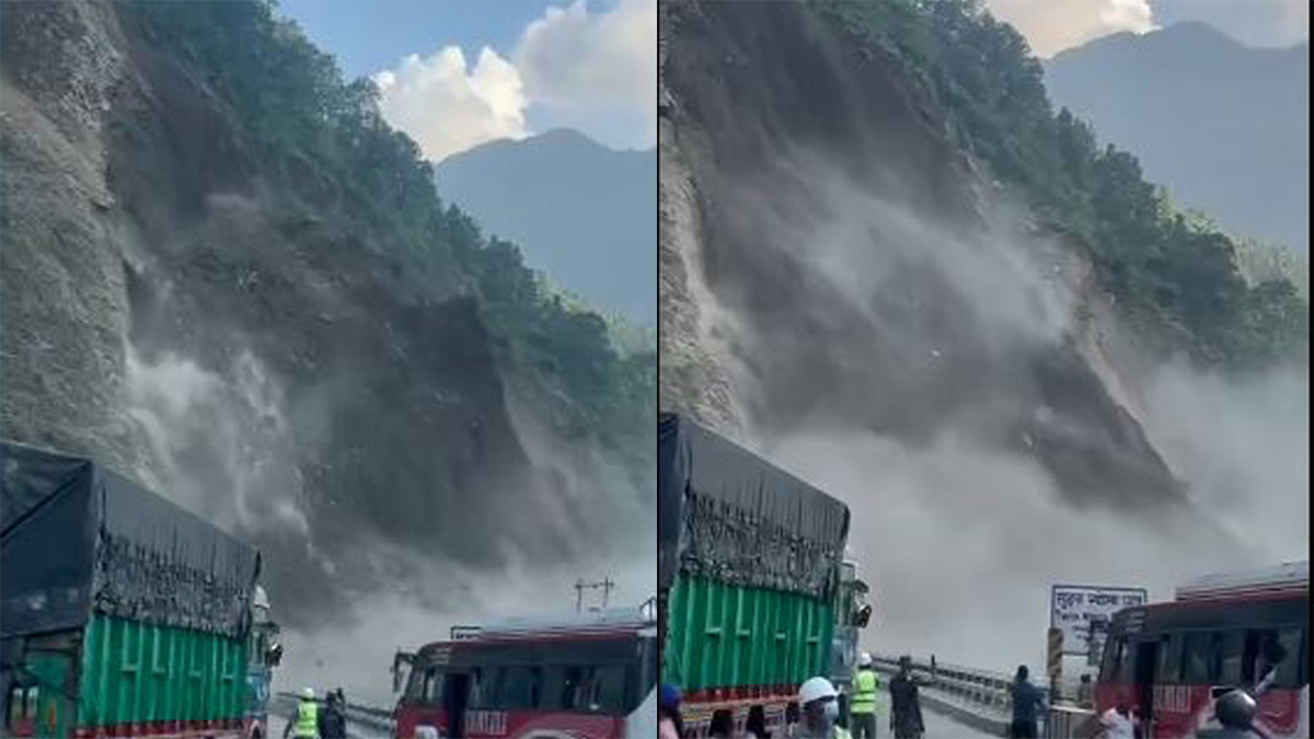 तुइनखोलामा फेरि खस्यो ठूलो पहिरो, यातायात अनिश्चितकाललाई बन्द