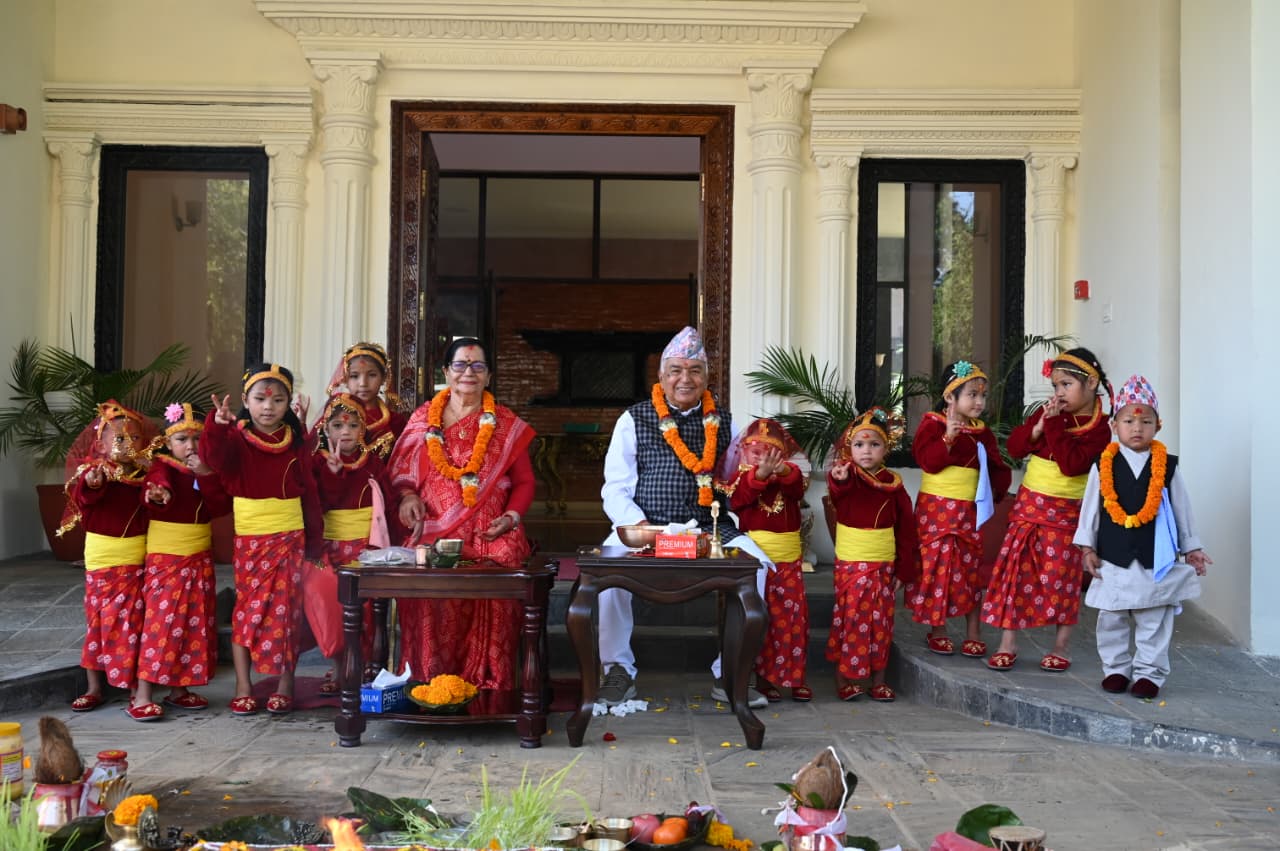 राष्ट्रपति पौडेलले गरे नव कन्याको पूजा