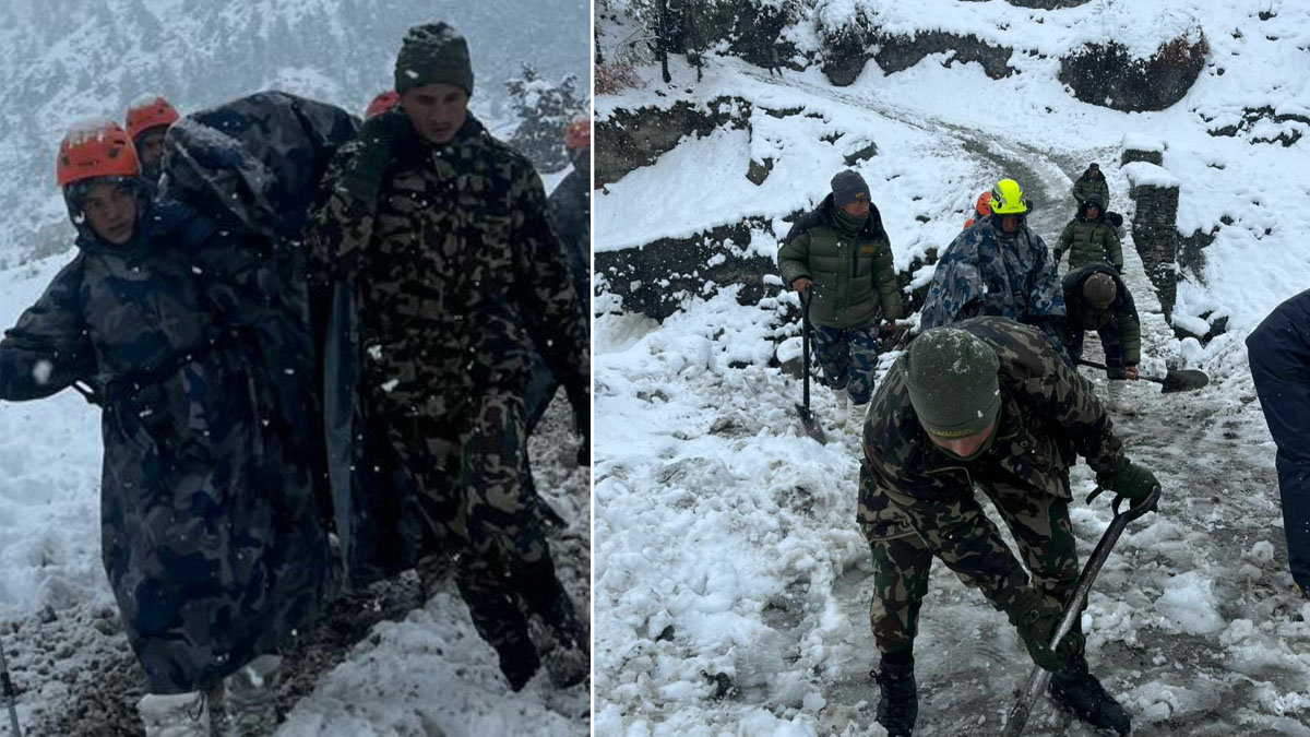 भारी हिमपातमा फसेका १५ सय बढीको सेनाले गर्यो उद्धार