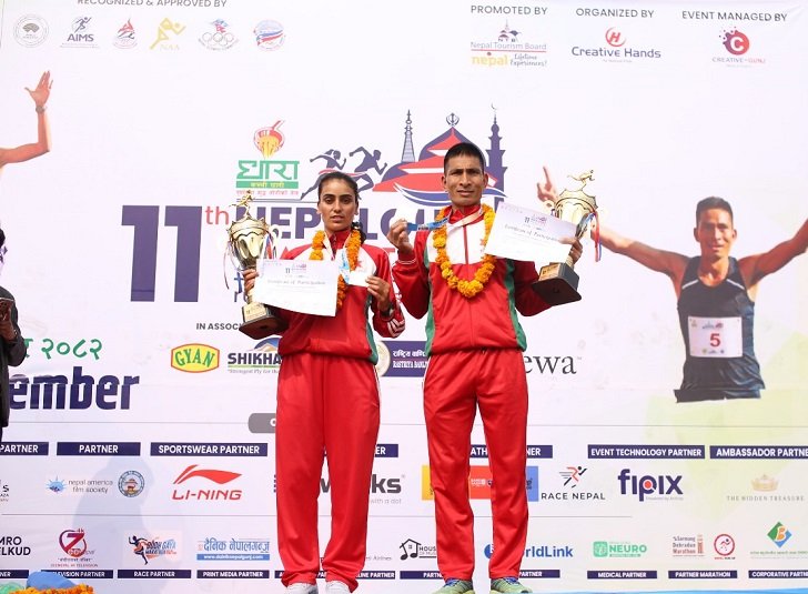 सेनाका खड्का र न्यौपानेलाई नेपालगन्ज म्याराथन उपाधि