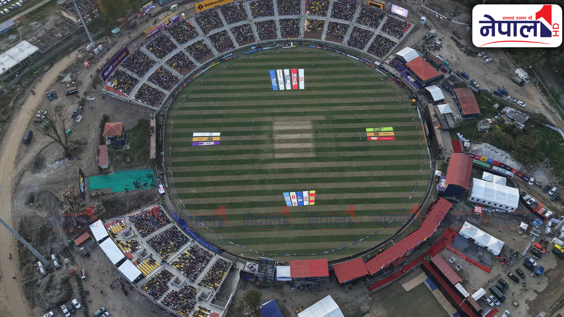 यस्तो देखियो एनपीएल दोश्रो संस्करणको पहिलो खेल ड्रोनबाट (तस्बिरहरु)