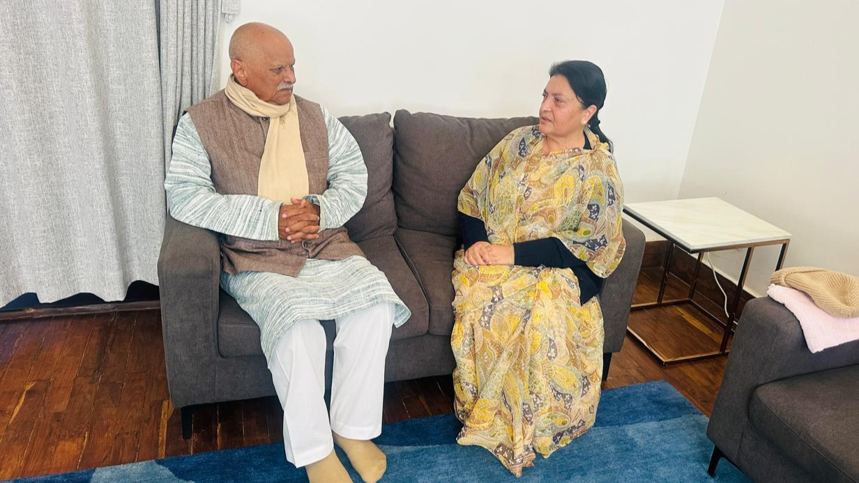 पूर्व राष्ट्रपति यादव र भण्डारीबीच भेटवार्ता