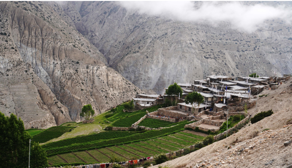 हिउँदयाममा बाँसस्थान फेरिएको मुस्ताङको साङ्ता गाउँ