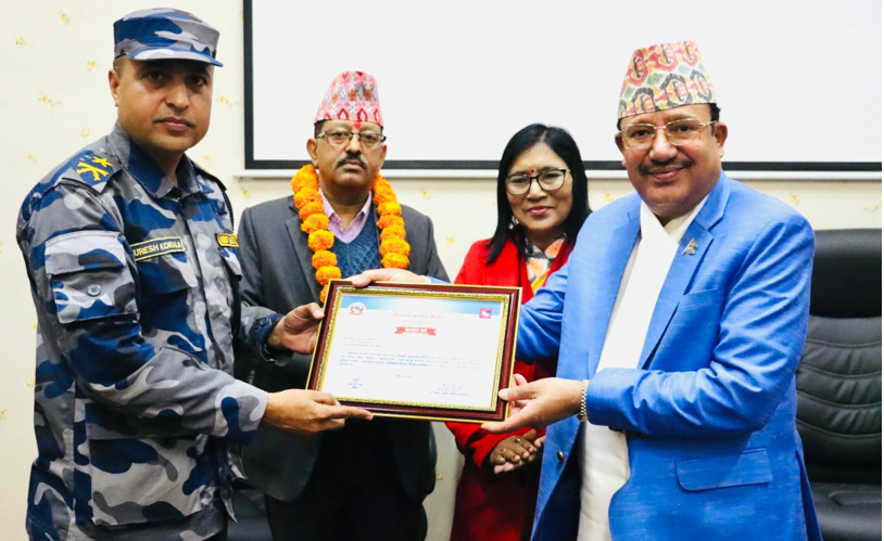 जेनजी प्रदर्शनमा निर्वाचन आयोग जोगाउन सफल सशस्त्र प्रहरी बलको गुल्म सम्मानित