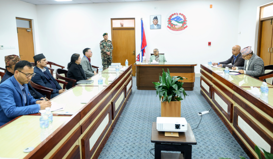 प्रधानमन्त्रीसँग सङ्गीत तथा नाट्य प्रज्ञा प्रतिष्ठानका पदाधिकारीको भेट