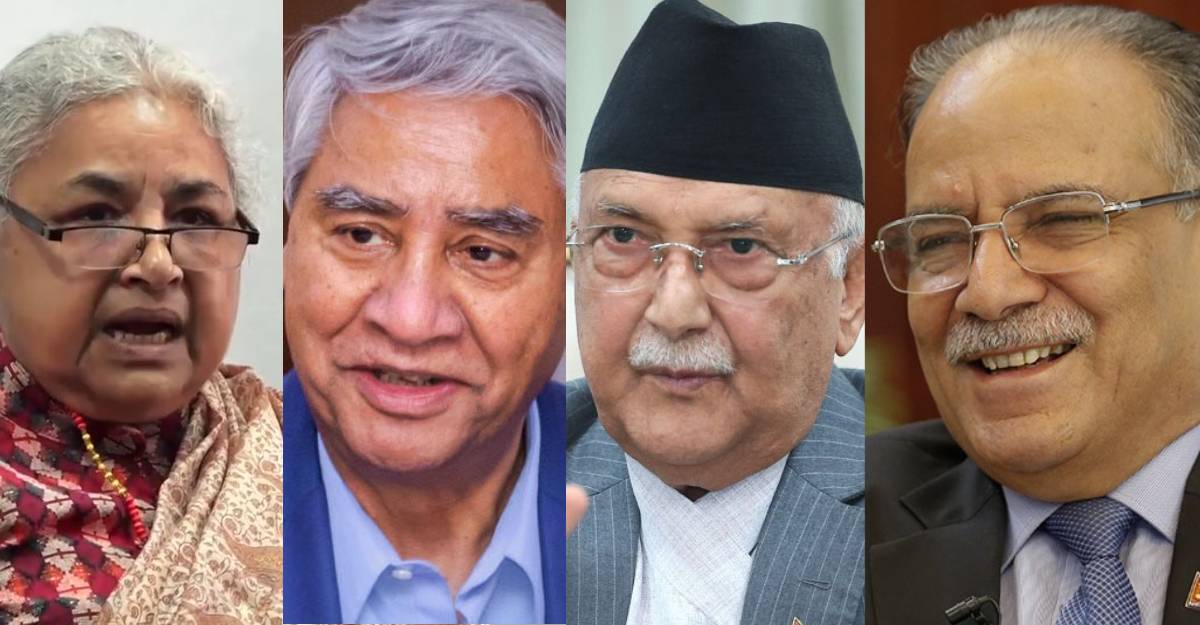 प्रमुख दलका नेतासँग छलफल गर्दै प्रधानमन्त्री