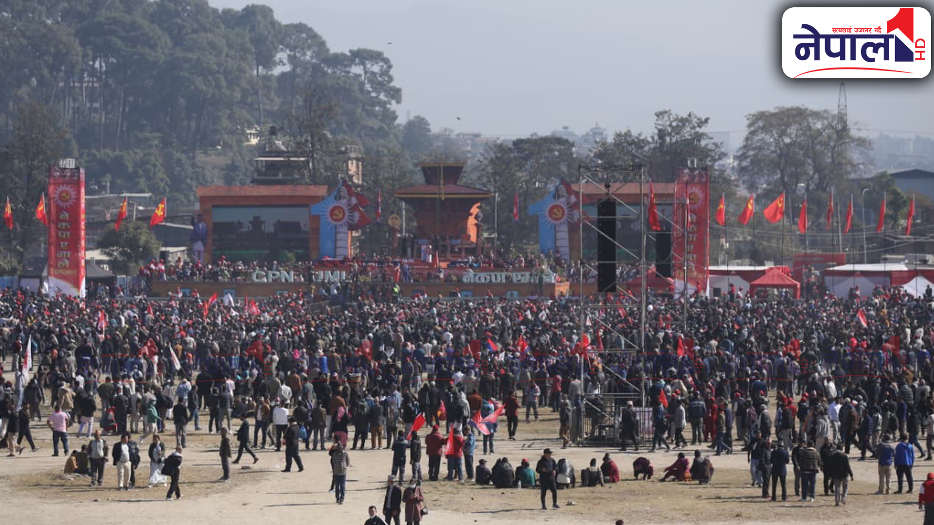 एमाले महाधिवेशन उदघाटनअघि यस्तो छ सल्लाघारीको माहोल {फोटो फिचर}